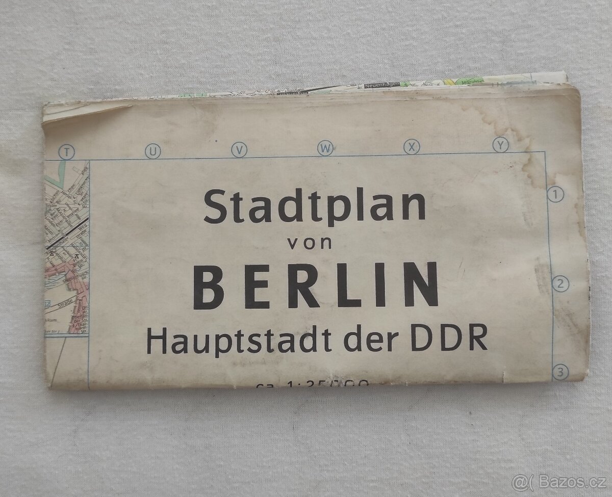 retro mapa Berlín DDR 1977