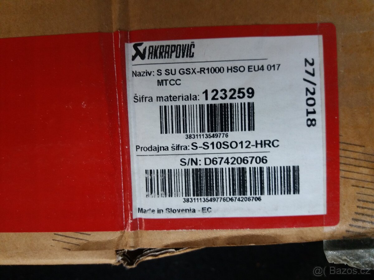 Suzuki Gsx-r 1000 2017 Akrapovic