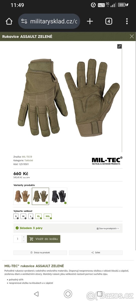 Rukavice Miltec kozene