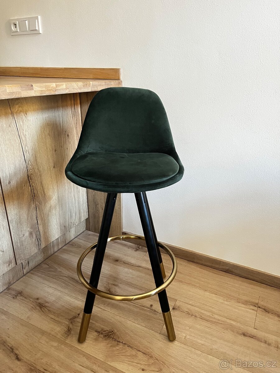 Barová židle tmavě zelená