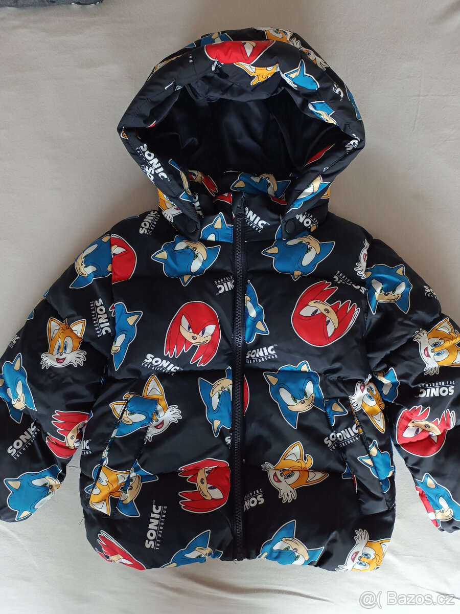 Vatovaná bunda H&M 98/104 + rukavice 110/116