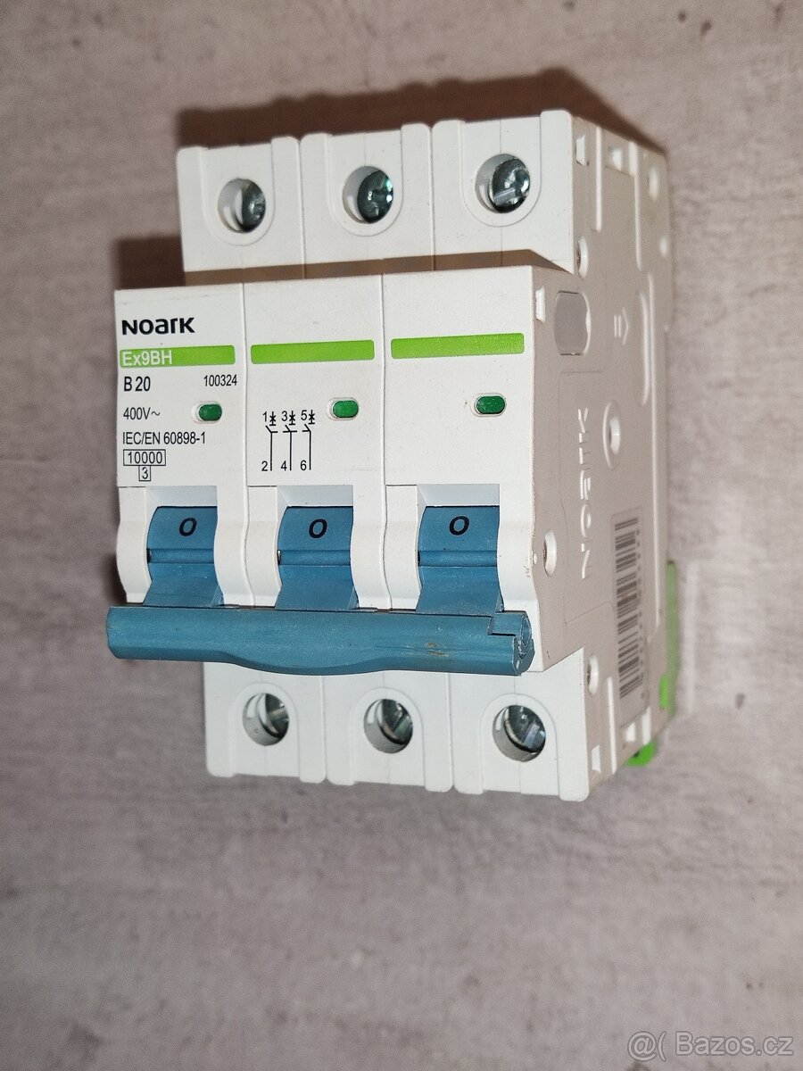 Prodám jistič 3x20A Noark Ex9BH 3P B20 10000