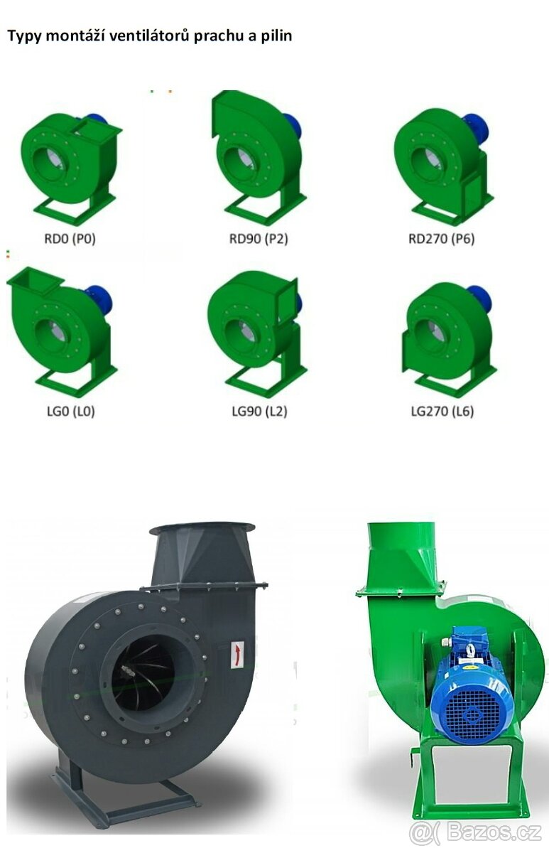 ventilátor prachu a pilin