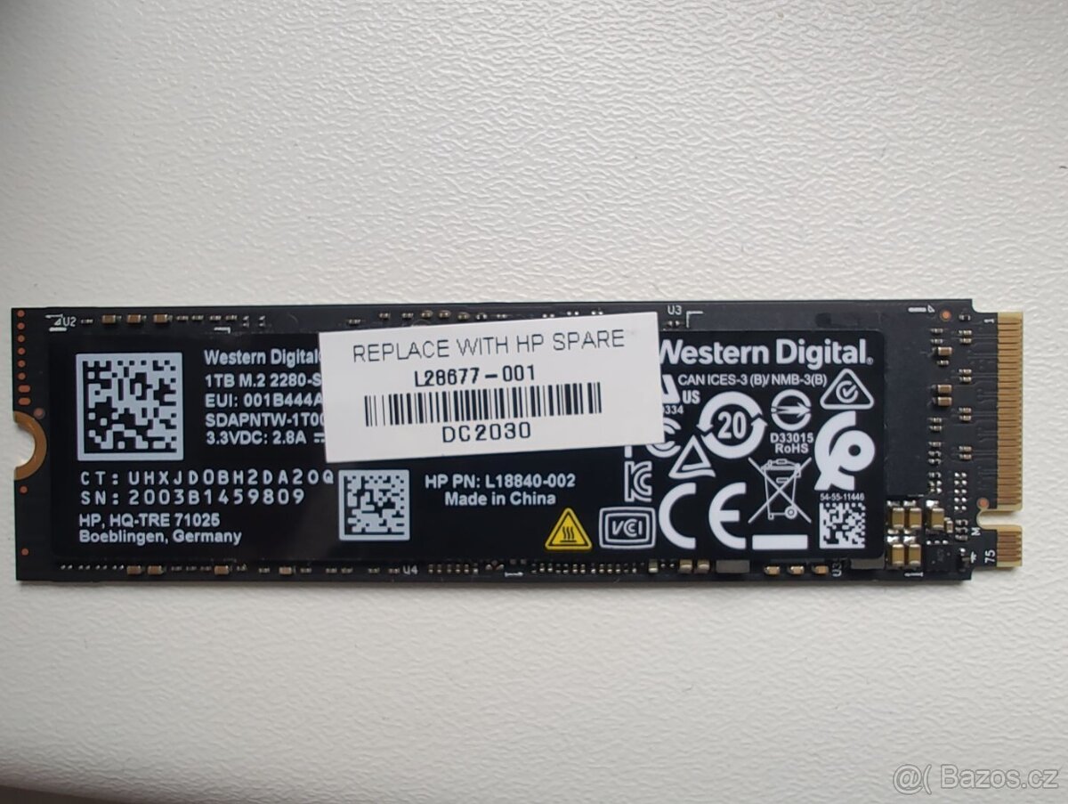 HP WD SN720 1TB SSD HDD NVMe M.2 - PCIe 3.0