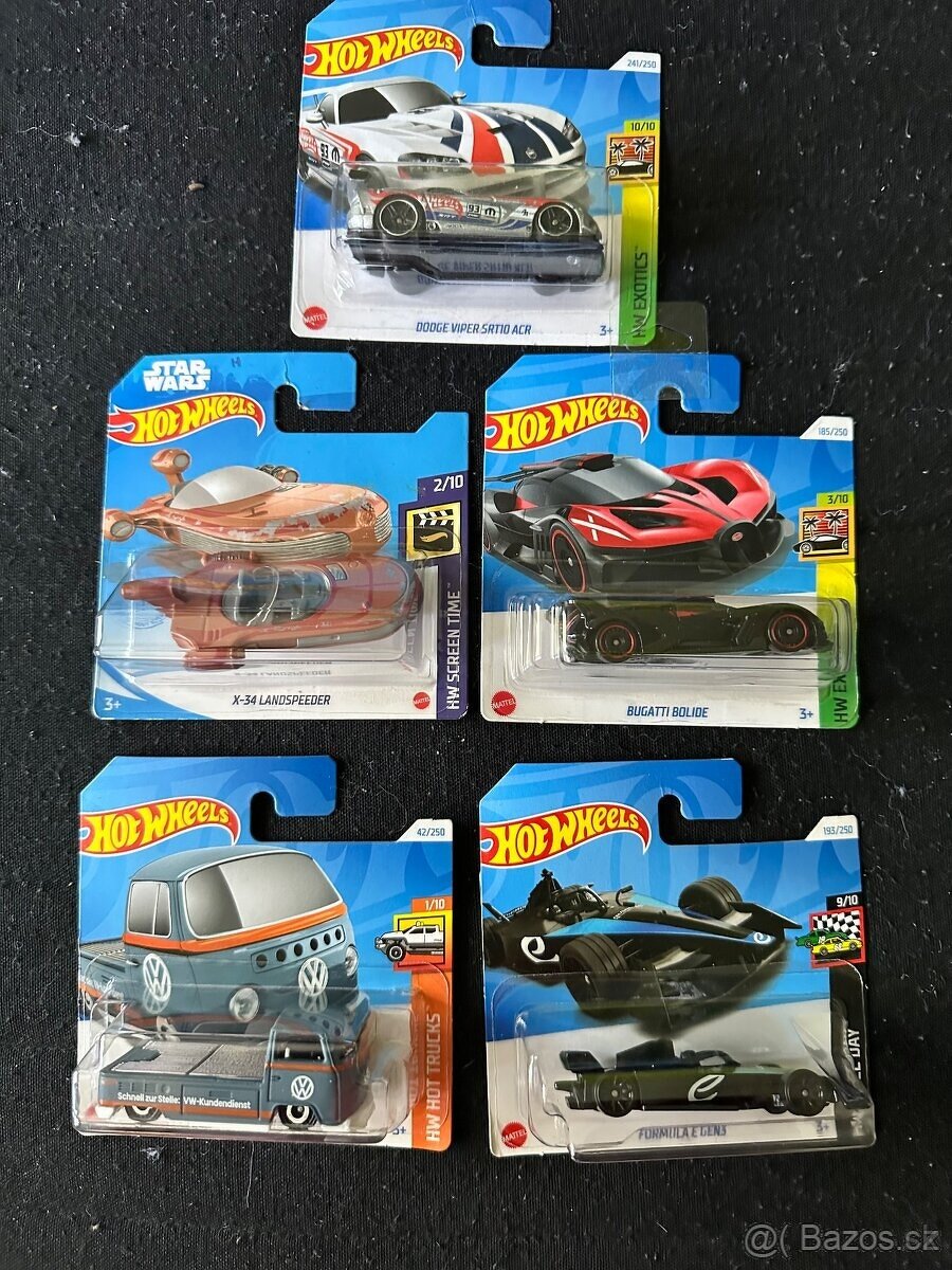 Hot wheels autíčka nove neotvorene 5 kusov (N)