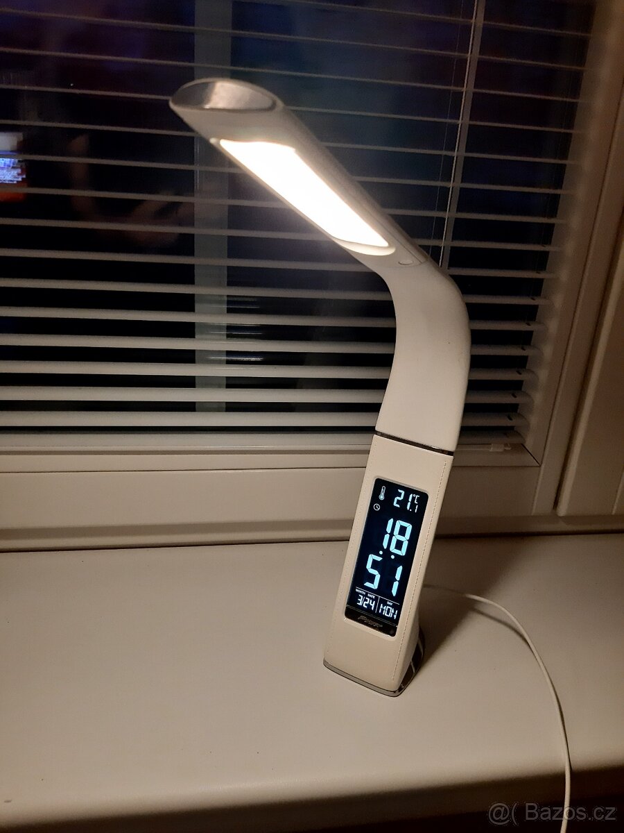 stolní lampa LED s displejem-bílá