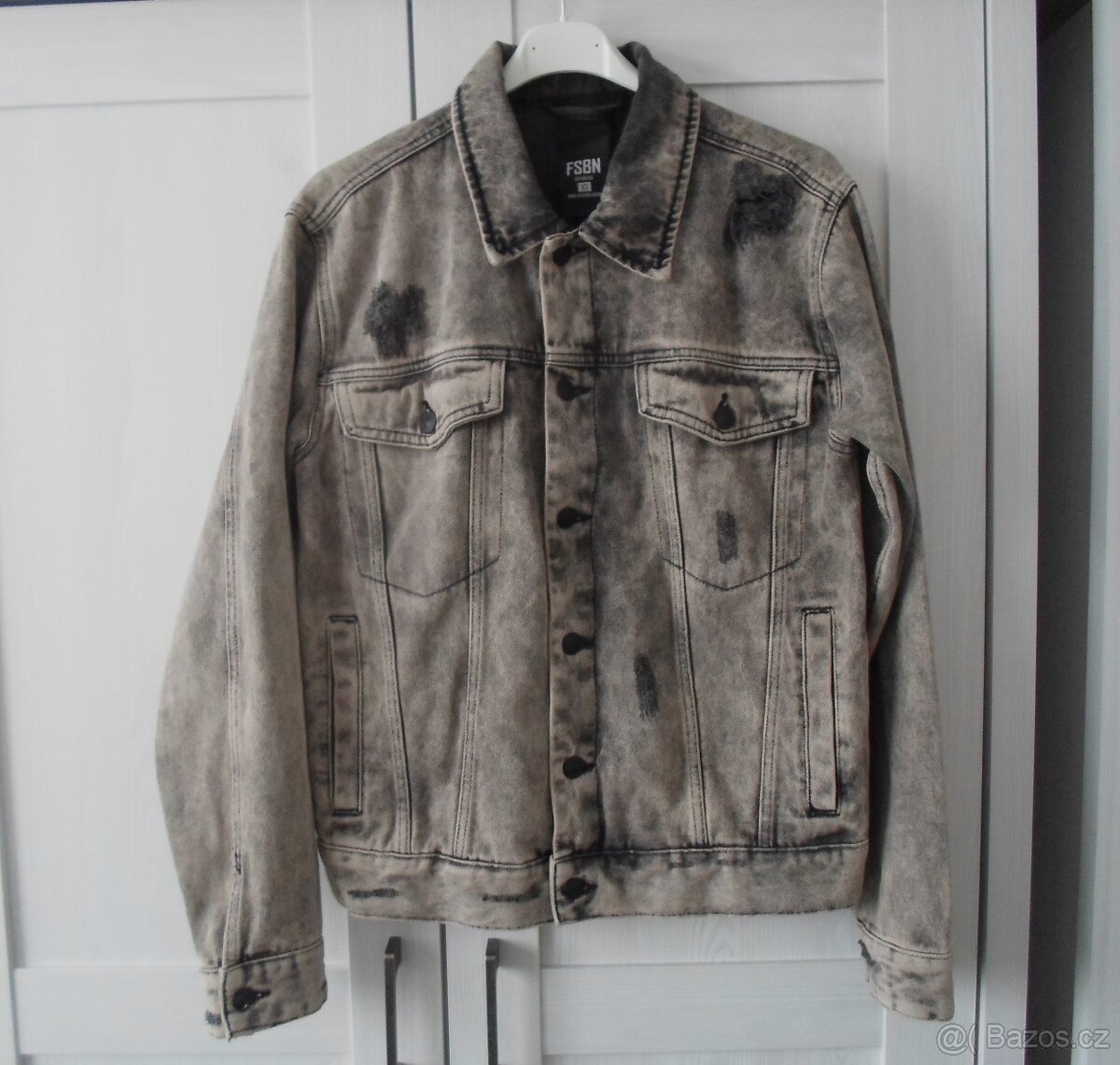 Šedá trhaná riflová bunda džíska - XS, S, M
