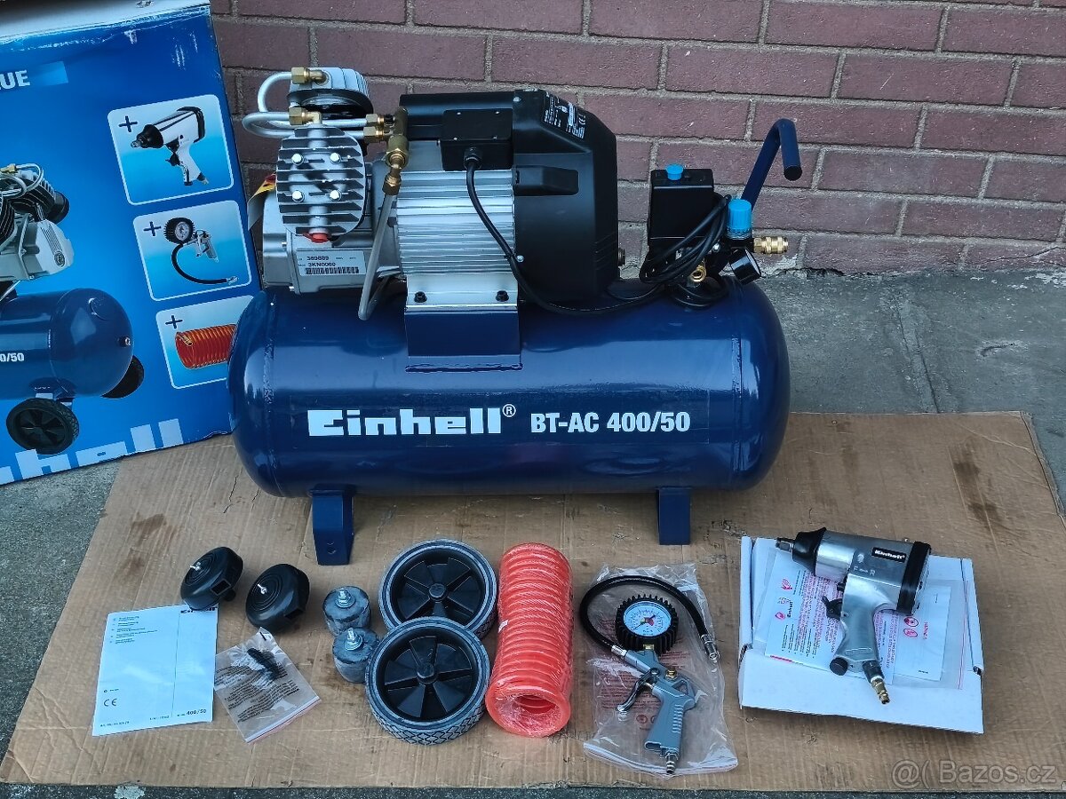 Prodám NEPOUŽITÝ 2-pístový kompresor Einhell BT-AC 400/50 +p