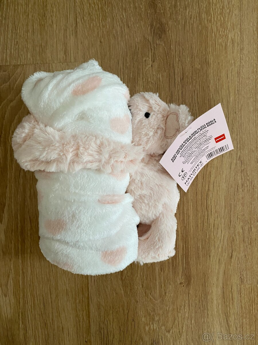 Naturtex Dětská deka s hračkou koala růžová NOVÁ