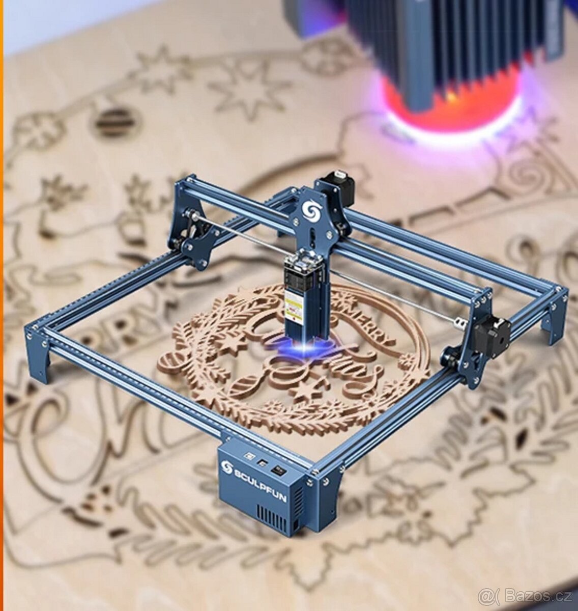 Laserový gravírovací stroj SCULPFUN S9 90W celokovový CNC.