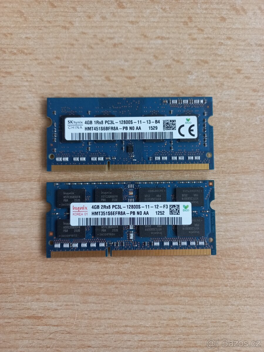 Paměť RAM do notebooku 2x 4 GB DDR3L