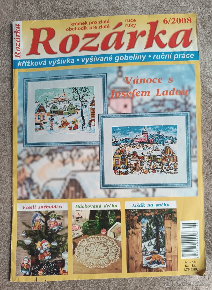 Rozárka vyšívání, gobelín Josef Lada, Alfons Mucha