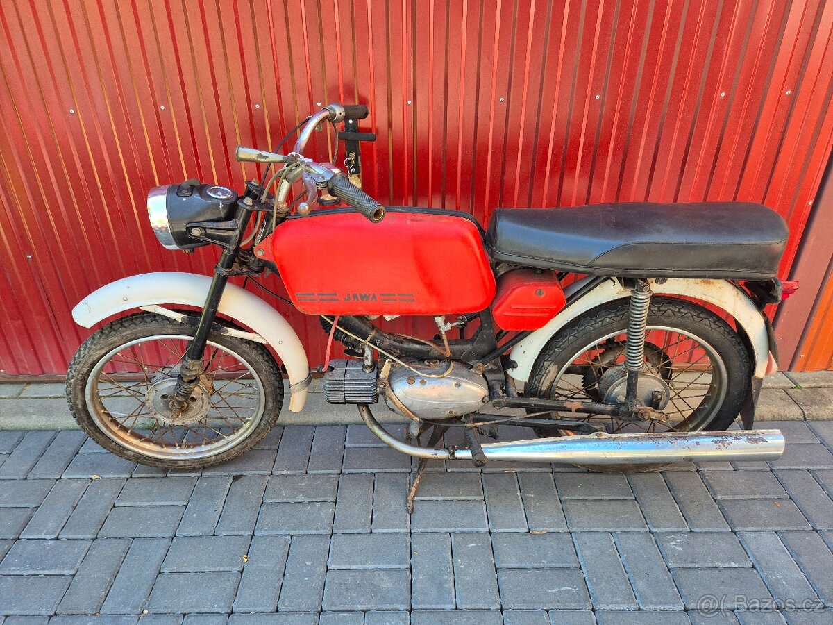 Jawa 23 Mustang bez TP, červený, původní lak 5.