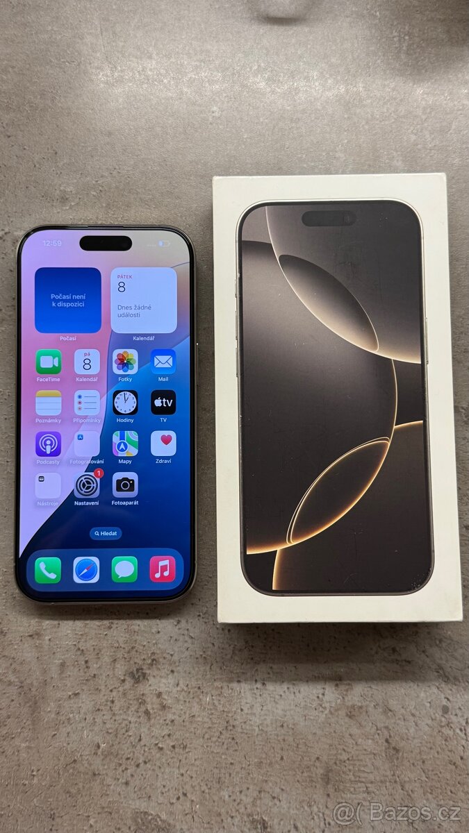 iPhone 16 Pro 1TB – stav jako nový, záruka, kompletní balení