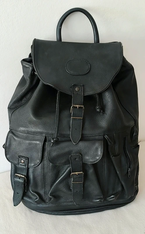 Velký originál vintage kožený Batoh kůže