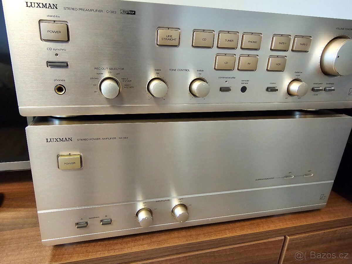 Luxman C-383 / M-383, 2 x 300 W (2 x 500W jako monobloky)