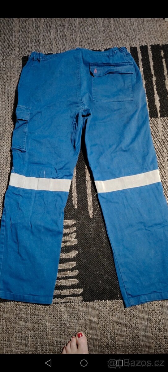 Modré nehořlavé montérky