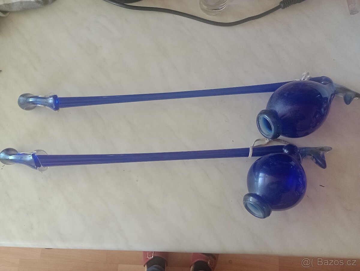 Skleněné fajfky dekorativní nebo sběratelské Zubří