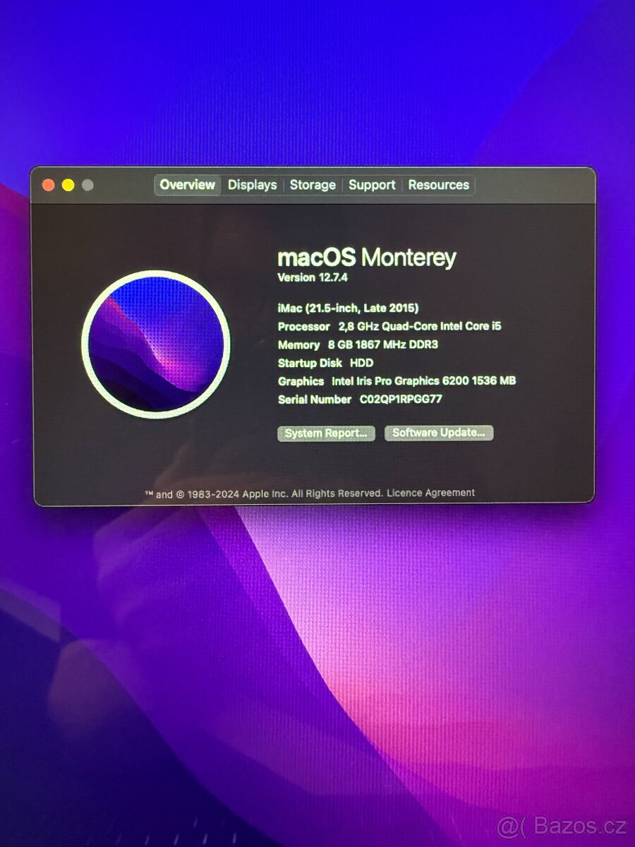 Apple iMac 21,5" 2,8GHz/8GB/1TB/Intel Iris Pro Graphics