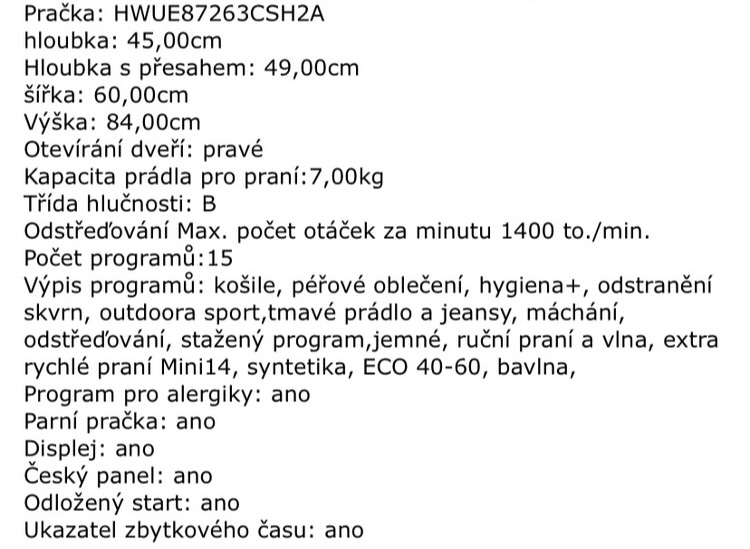 Pračka značky beko