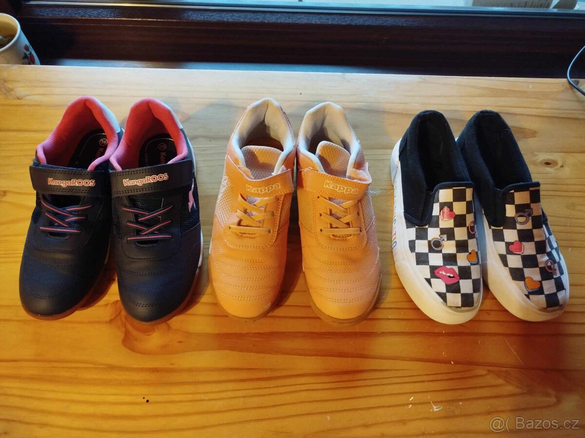 Botasky + obuv na cvičení vel. 35 a 36