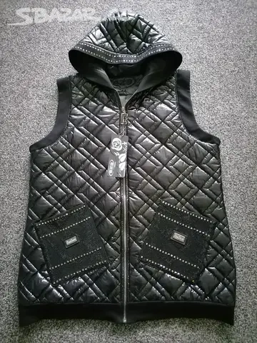 Dámská vesta s kapucí s kamínky vel 44