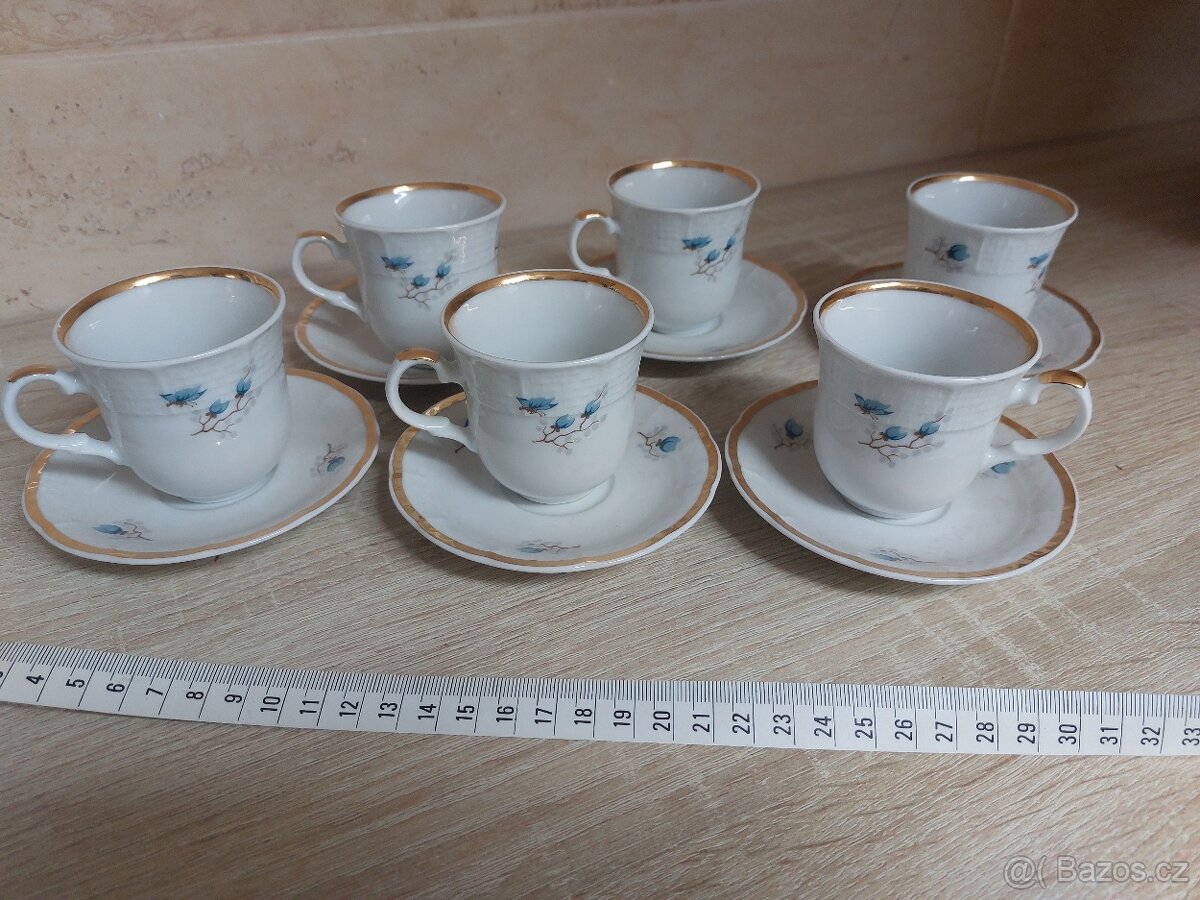 Set 6 ks šálků s podšálky