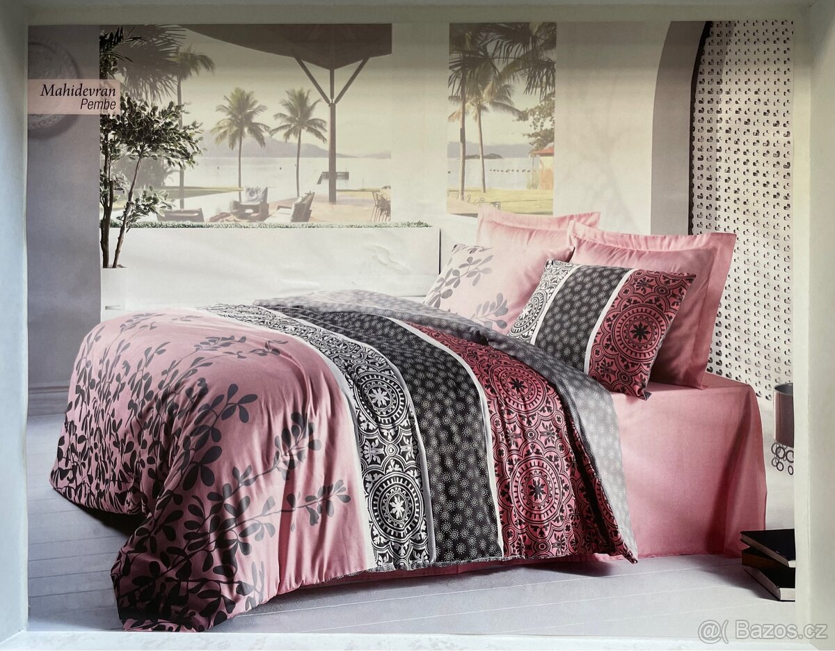 Set povlečení s prostěradlem 160 x 220 Mahidevran Pembe