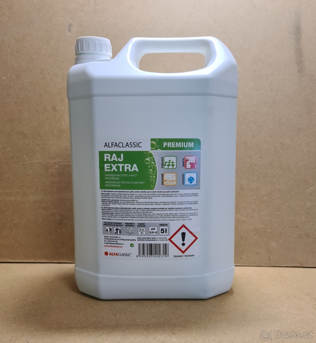 RAJ EXTRA PREMIUM, 5 l, čisticí a mycí prostředek