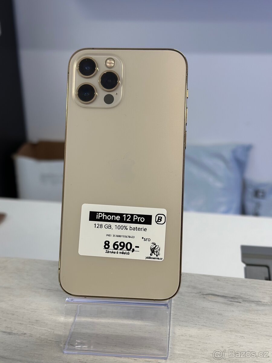 iPhone 12 Pro - 128GB - 100% BAT - 6M ZÁRUKA - GOLD