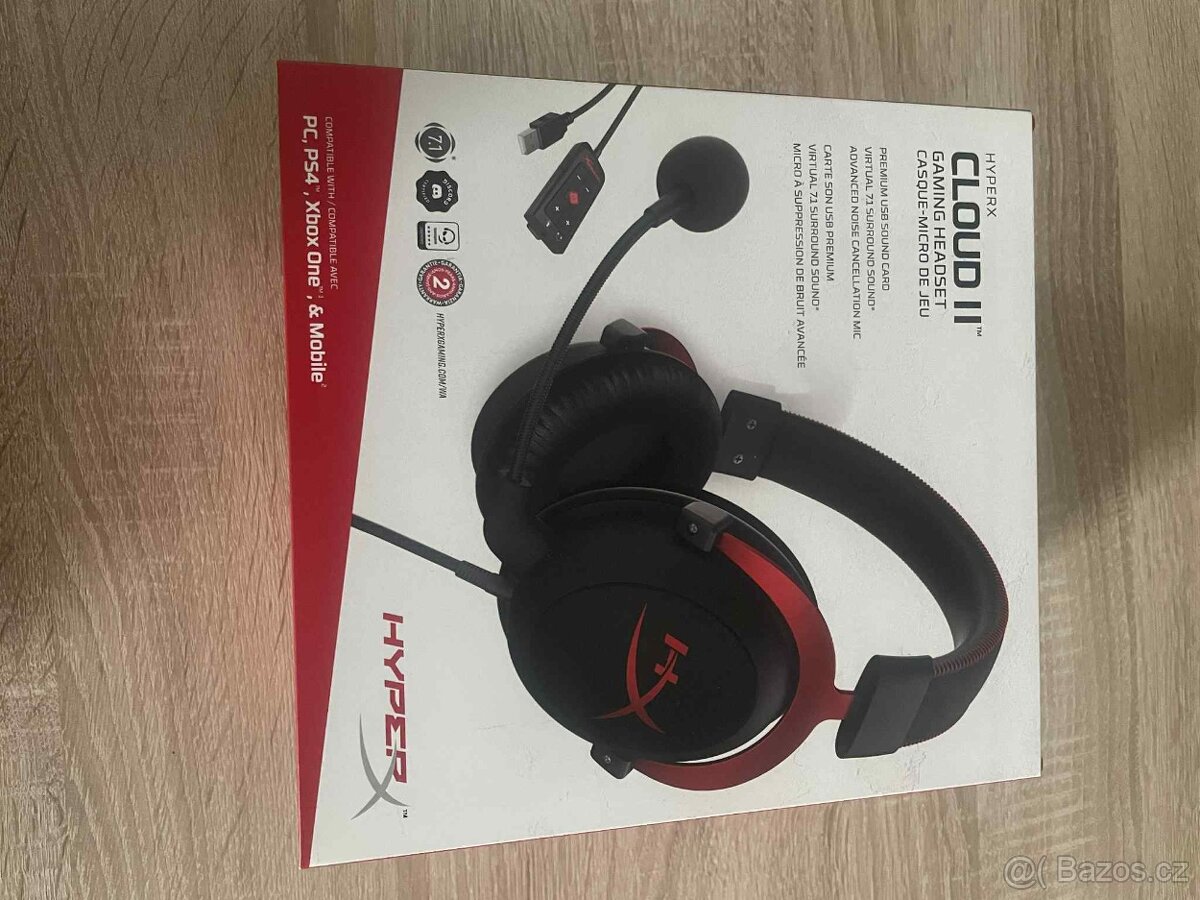 Prodám HyperX Cloud II – plně funkční, nové náušníky