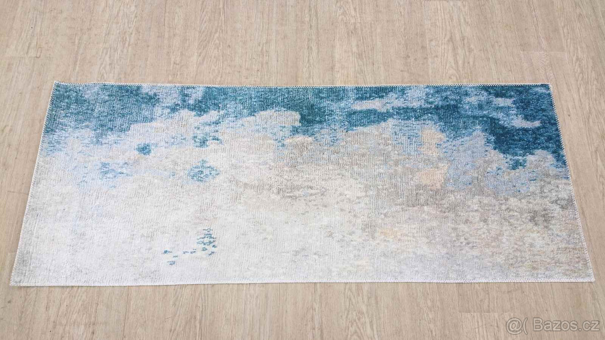 Modro-krémový pratelný běhoun 80x200 cm Blue Waves Vitaus