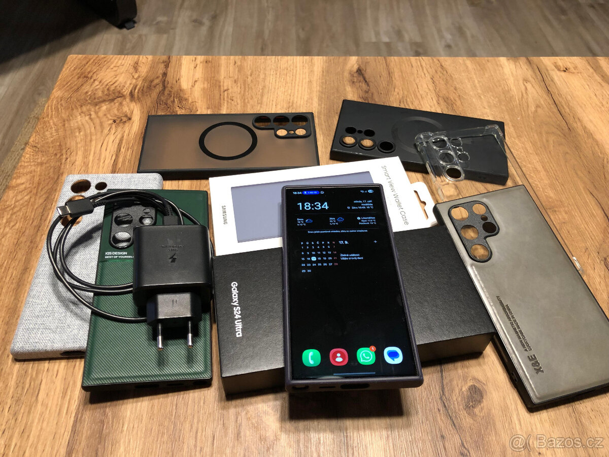 S24 Ultra, 1TB, Titanium Blue. krasný stav + mnoho doplňků