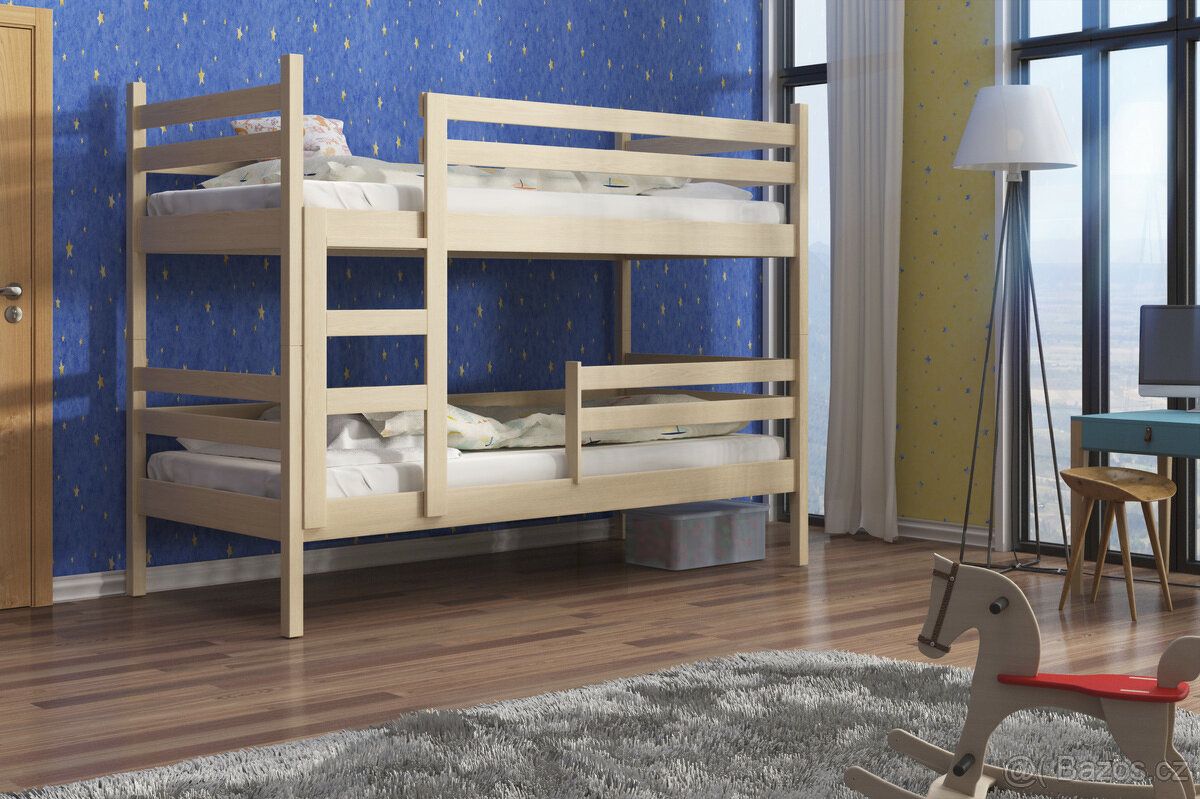 NOVÁ patrová postel palanda borovice + 2x MATRACE -