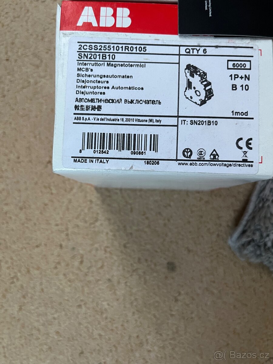 Jistič 1P+N ABB sn201b10 2CSS255101R0105