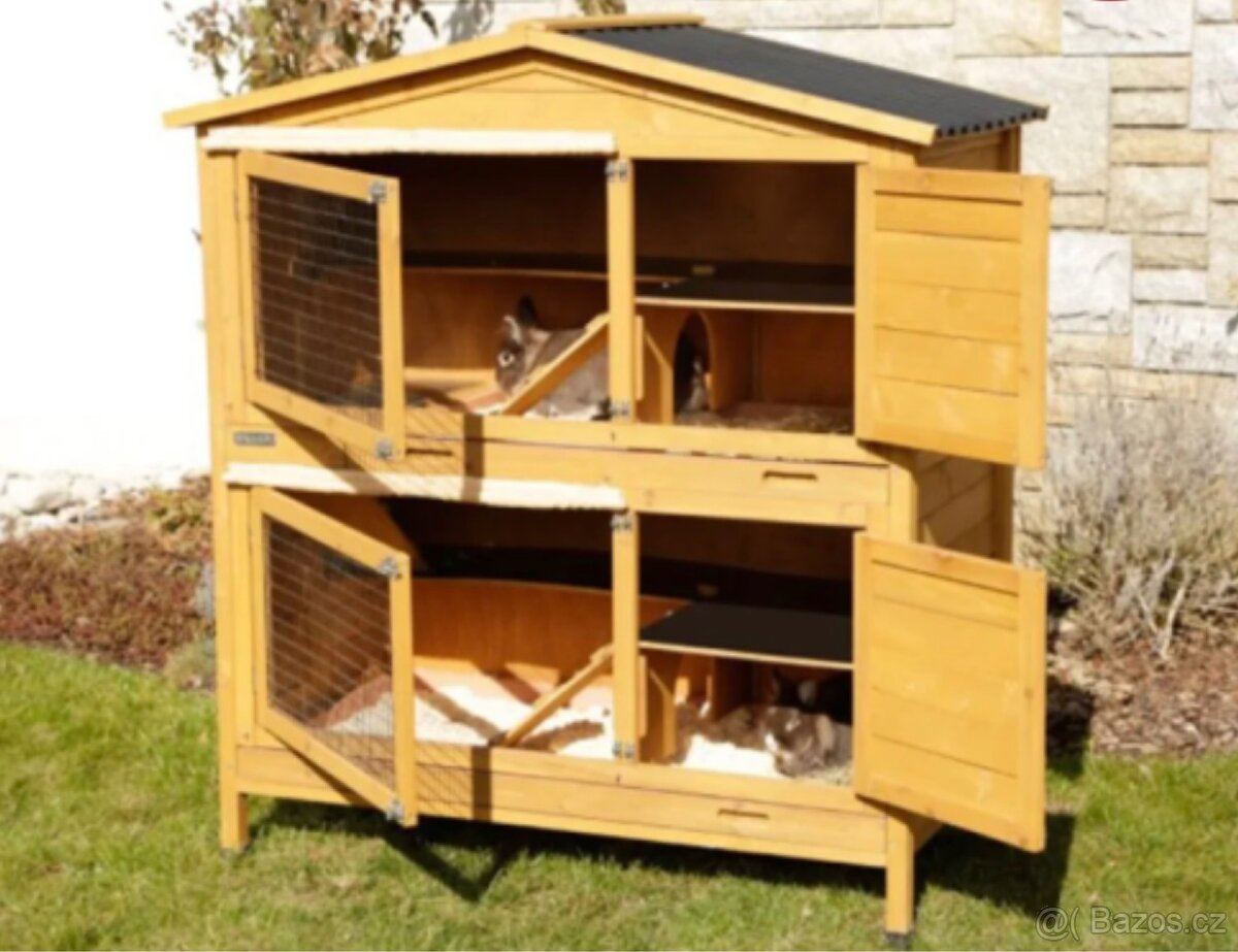 NOVÁ Prostorná dvoupatrová králíkárna