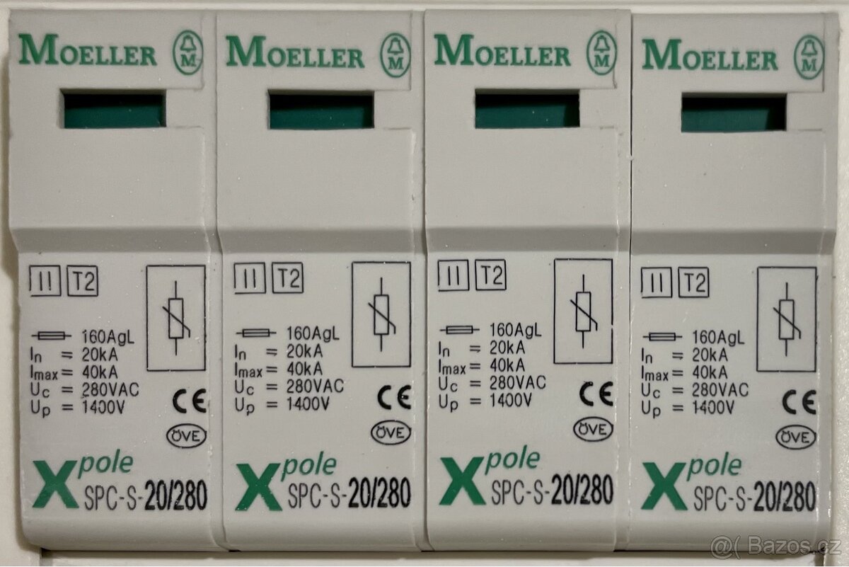 svodič přepětí do rozvaděče na DIN lištu 3 fázový dle foto