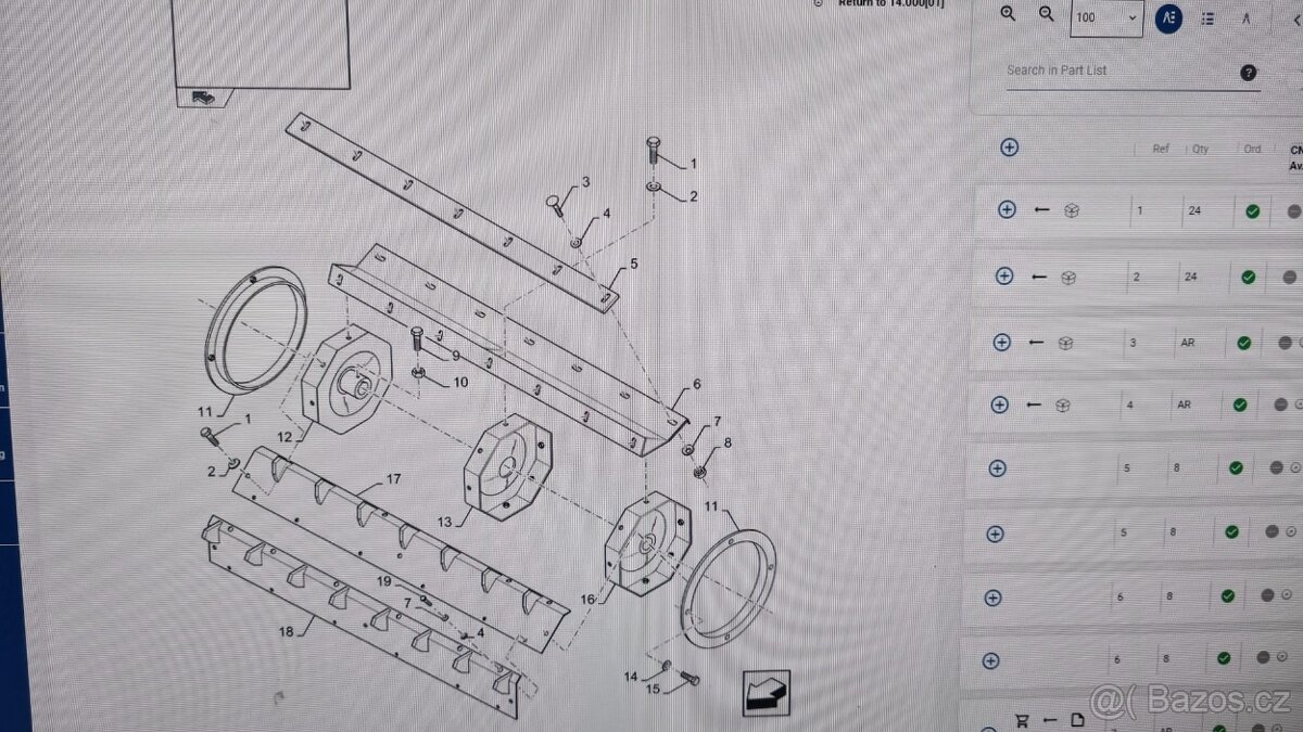 Plechy odmítacího bubnu pro New Holland cx