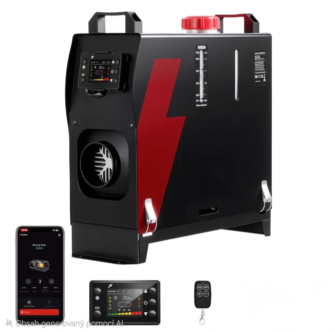 Naftové nezávislé topení 12V/24V 8kw(bluetooth) - NOVÉ