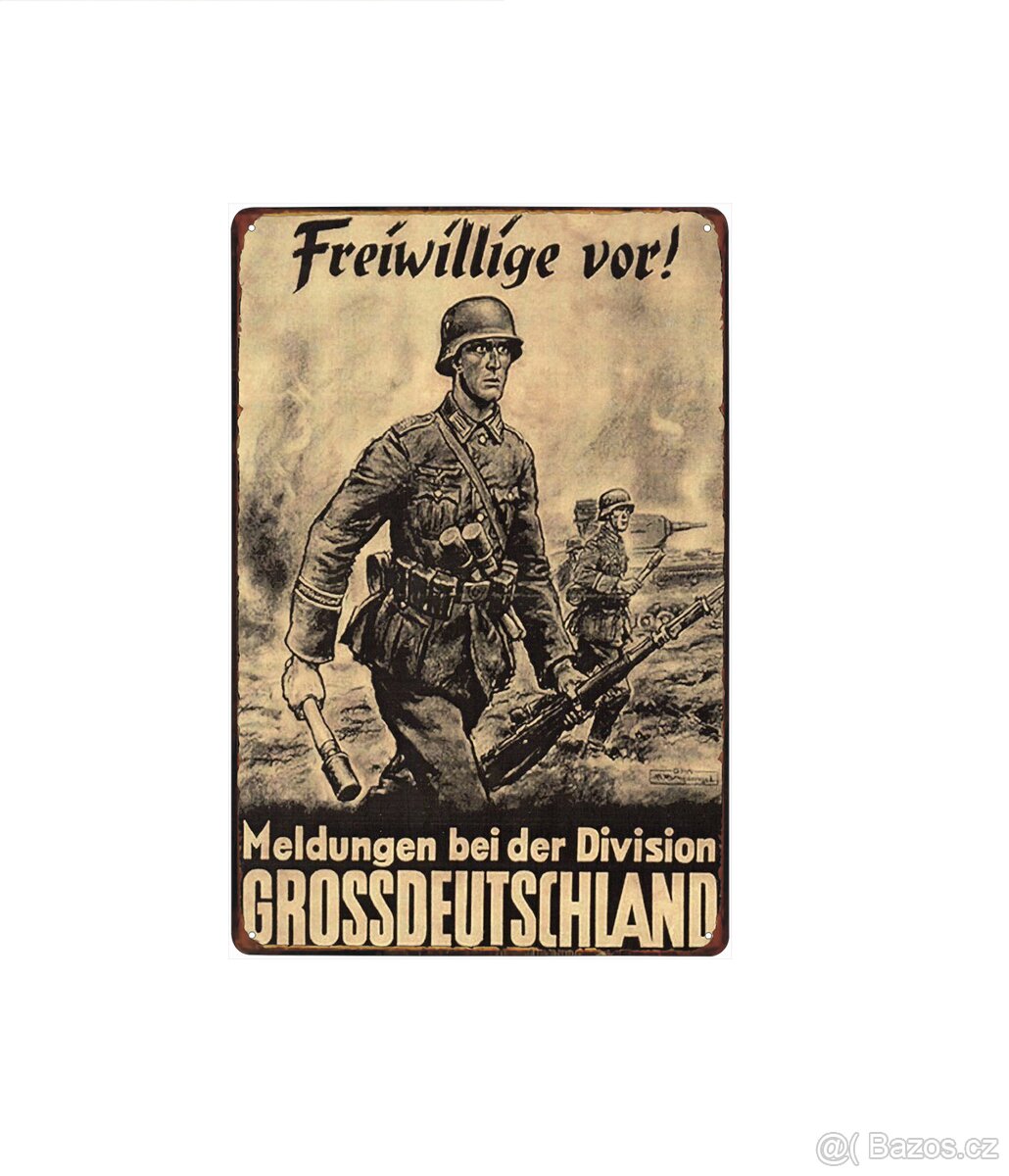 plechová cedule: Wehrmacht - divize Grossdeutschland