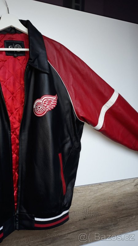 Originál kožená bunda Detroit Red Wings