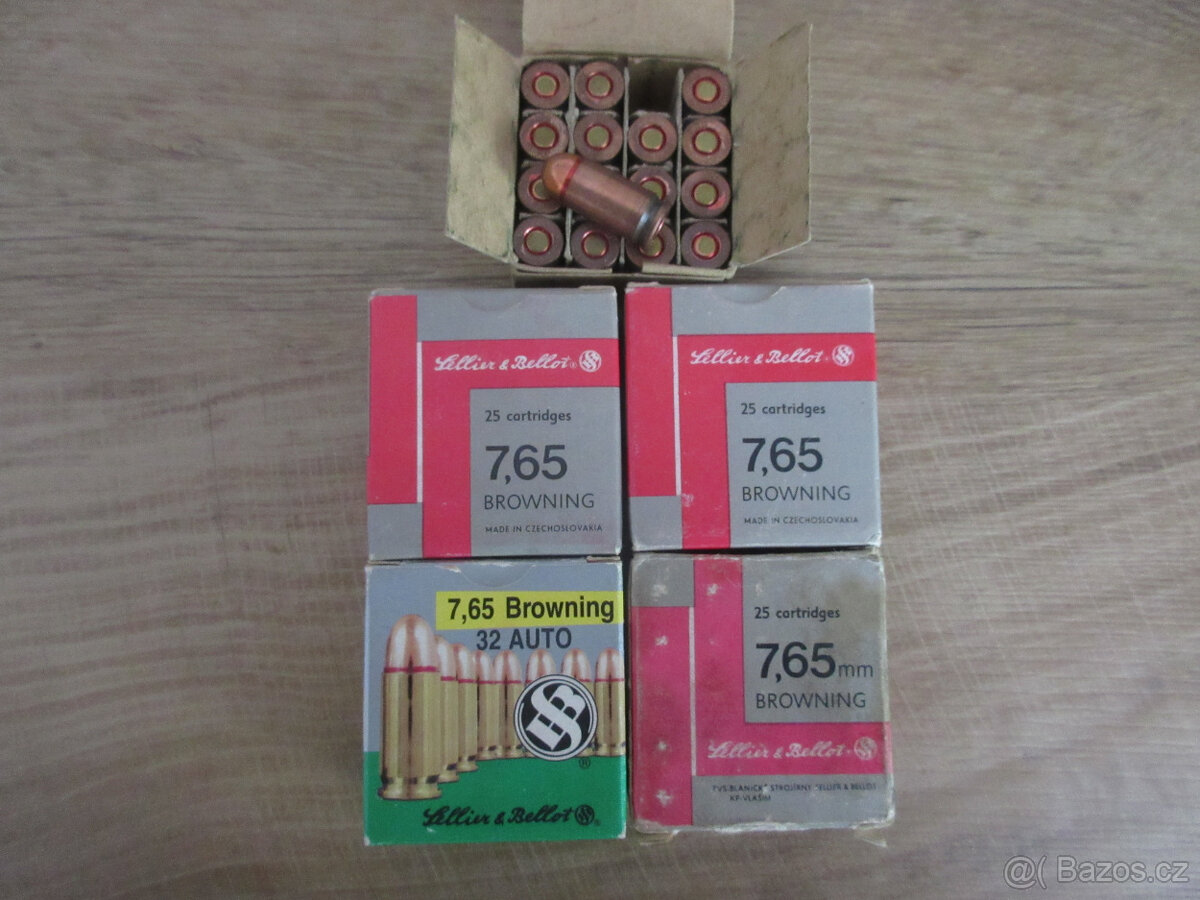 Náboje 7,65 prodám pouze na držitele ZP