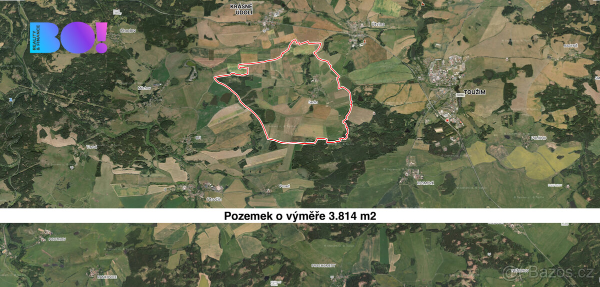Prodej zemědělského pozemku, 3814 m2, Sedlo u Toužimi