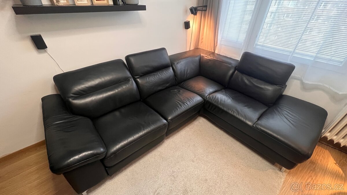 Kožená rohová sedačka