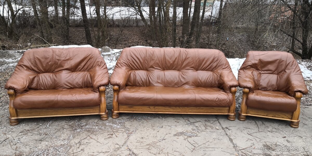 Kožená sedací souprava 3+2+1