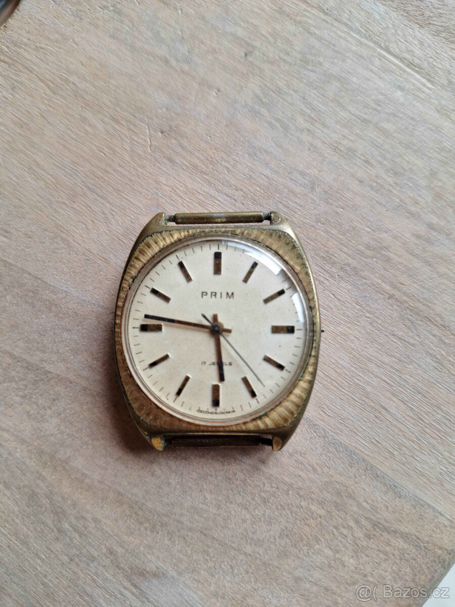 Prodám retro, staré hodinky Prim 17 jewels, nefunkční