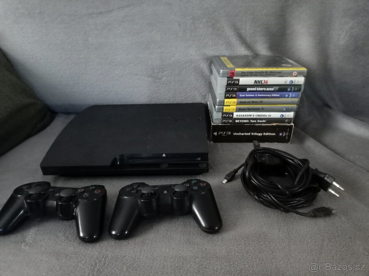 PS3 + hry + 2 ovladače + Volant thrustmaster
