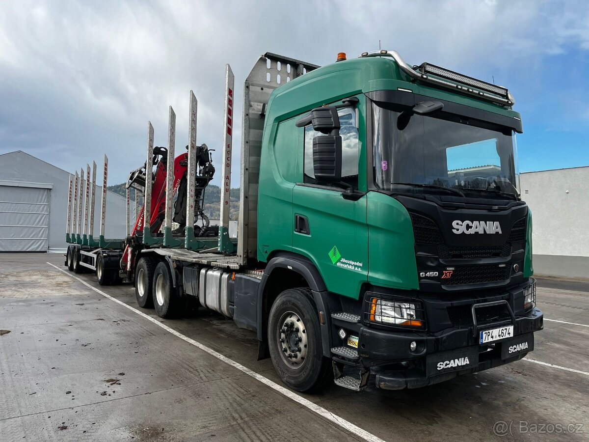 Lesovůz Scania G450 6x4 + přívěs Doll (HR Palfinger)