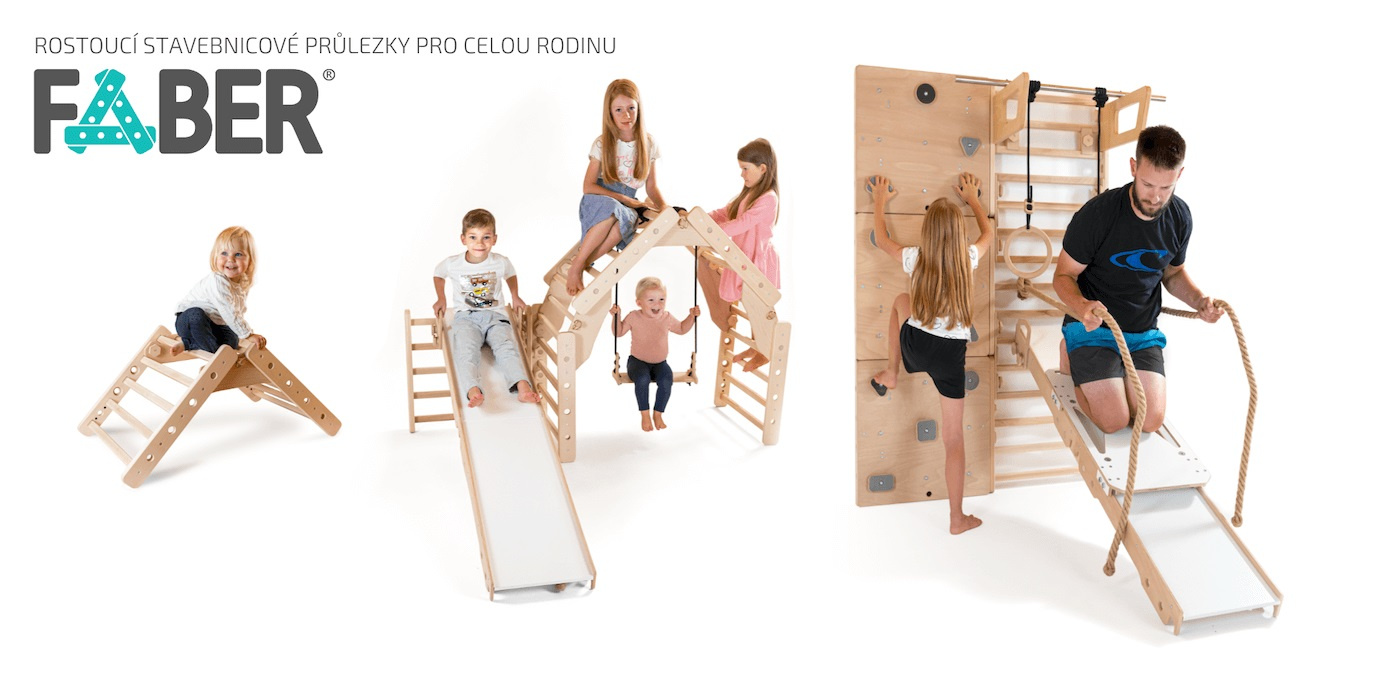 Dětská stavebnice Faber - prolézačky,ribstole,klouzačka, ...