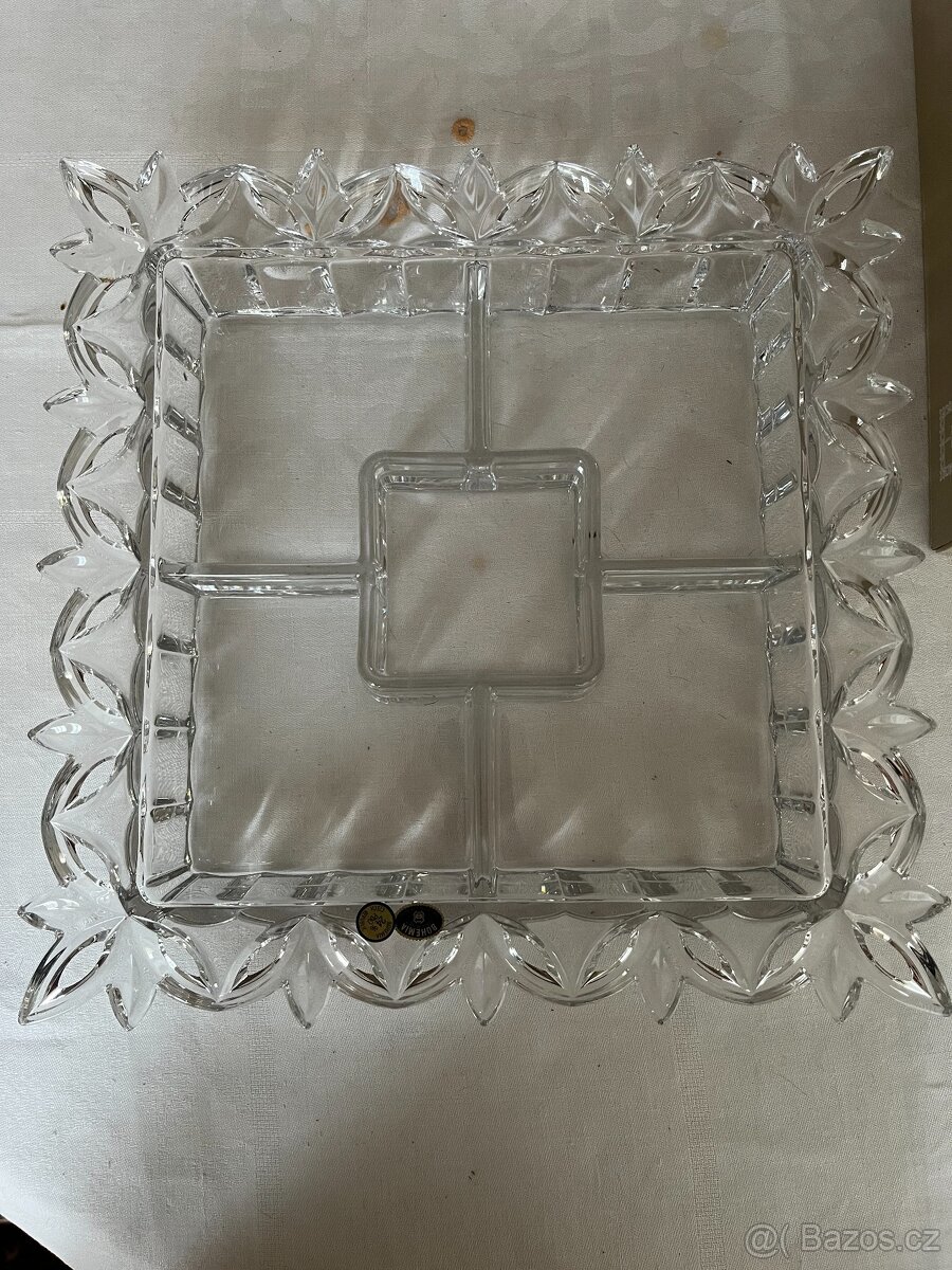 Skleněná dělená mísa (Crystal Bohemia)